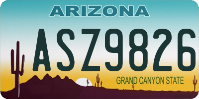 AZ license plate ASZ9826