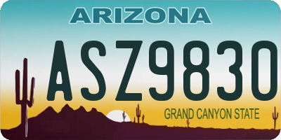 AZ license plate ASZ9830