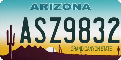 AZ license plate ASZ9832