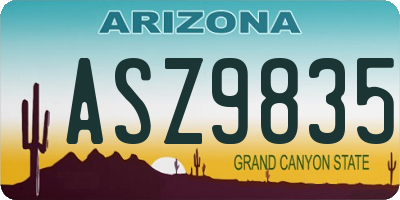 AZ license plate ASZ9835
