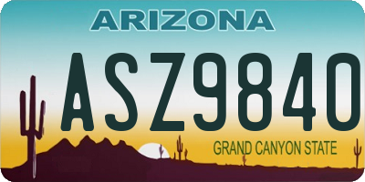 AZ license plate ASZ9840