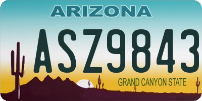 AZ license plate ASZ9843