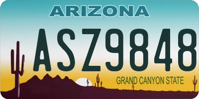 AZ license plate ASZ9848