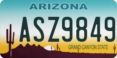 AZ license plate ASZ9849
