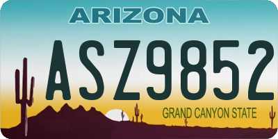 AZ license plate ASZ9852