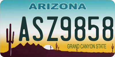 AZ license plate ASZ9858