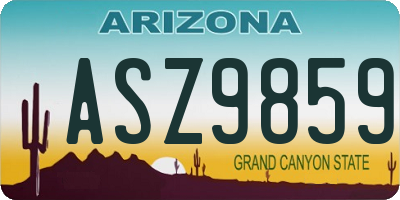 AZ license plate ASZ9859