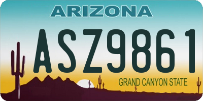 AZ license plate ASZ9861