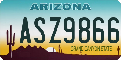 AZ license plate ASZ9866