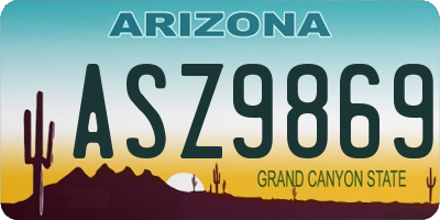AZ license plate ASZ9869