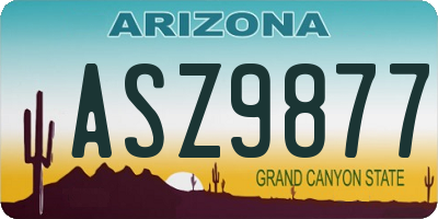 AZ license plate ASZ9877