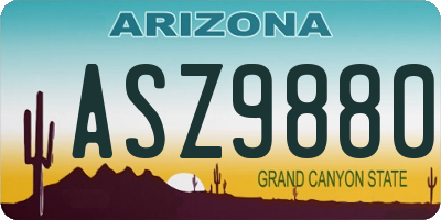 AZ license plate ASZ9880