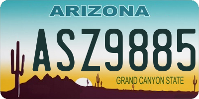 AZ license plate ASZ9885