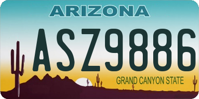 AZ license plate ASZ9886