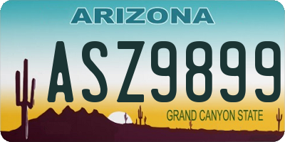 AZ license plate ASZ9899