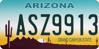 AZ license plate ASZ9913