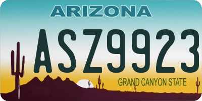 AZ license plate ASZ9923