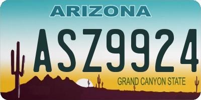AZ license plate ASZ9924