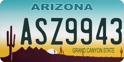 AZ license plate ASZ9943