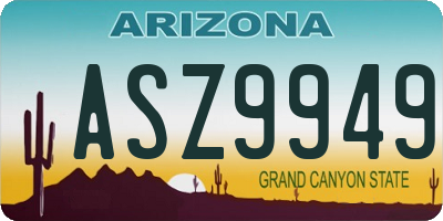 AZ license plate ASZ9949
