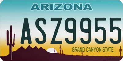 AZ license plate ASZ9955