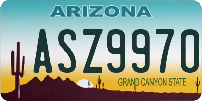 AZ license plate ASZ9970