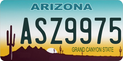 AZ license plate ASZ9975