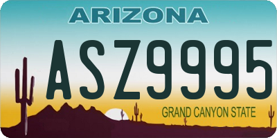 AZ license plate ASZ9995