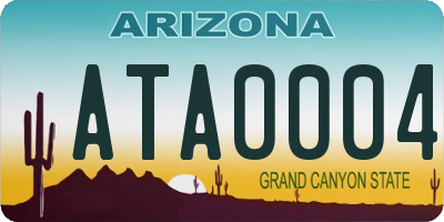 AZ license plate ATA0004