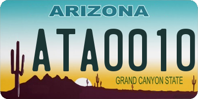 AZ license plate ATA0010