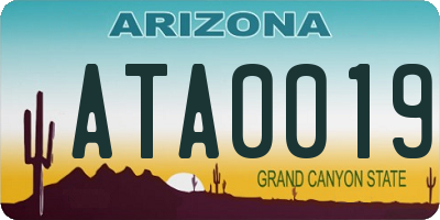AZ license plate ATA0019