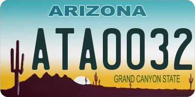 AZ license plate ATA0032