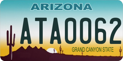 AZ license plate ATA0062