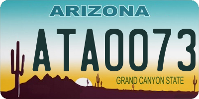 AZ license plate ATA0073