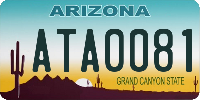 AZ license plate ATA0081