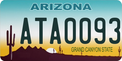 AZ license plate ATA0093