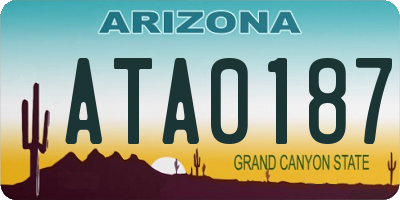 AZ license plate ATA0187