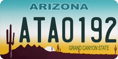 AZ license plate ATA0192