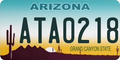 AZ license plate ATA0218