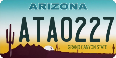 AZ license plate ATA0227
