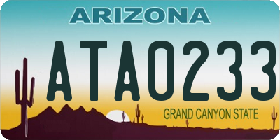 AZ license plate ATA0233