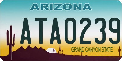 AZ license plate ATA0239