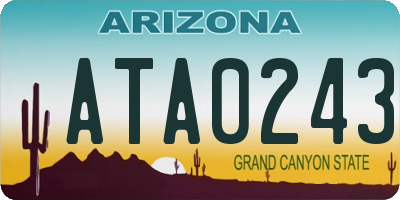 AZ license plate ATA0243