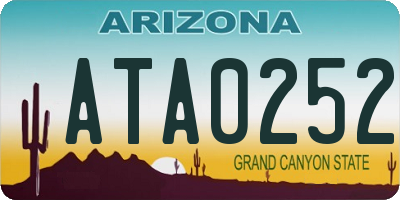 AZ license plate ATA0252