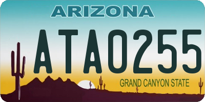 AZ license plate ATA0255