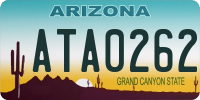 AZ license plate ATA0262