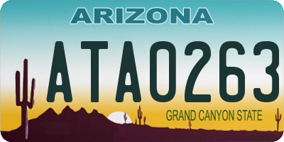 AZ license plate ATA0263