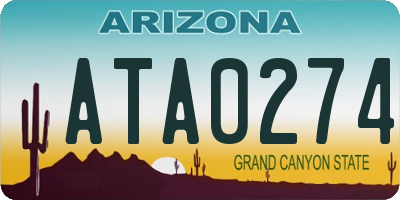 AZ license plate ATA0274