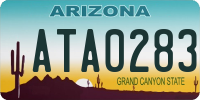 AZ license plate ATA0283