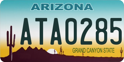 AZ license plate ATA0285